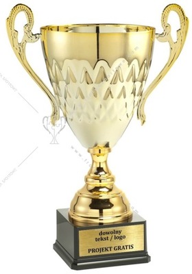 złoty Metalowy Puchar 33 cm + GRAWER GRATIS