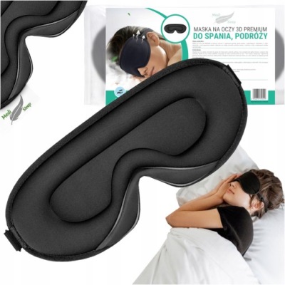 OPASKA NA OCZY DO SPANIA 3D MASKA ZACIEMNIAJĄCA 99% ŚWIATŁA REGULOWANA