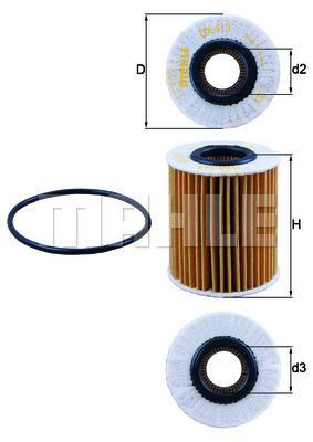 FILTER OILS KNECHT OX 413D2 OX413D2  