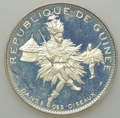 Gwinea 500 franków 1970 - Ag 999, 29,08g - bardzo rzadka!