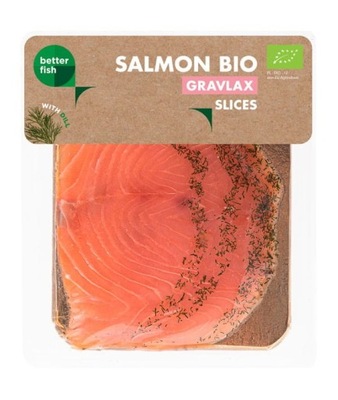 Łosoś atlantycki plastry marynowane z koprem bio 100 g b salmon
