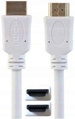 KABEL HDMI-HDMI biały 10m FHD Full HD 3D