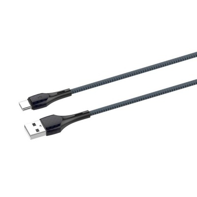 KABEL LDNIO LS521 USB-A DO USB-C, 1M (SZARO-NIEBIESKI)