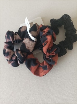 Kolorowe gumki do włosów scrunchie 3 szt