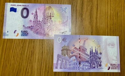 Banknot 0 euro JAN PAWEŁ II Pope John Paul II