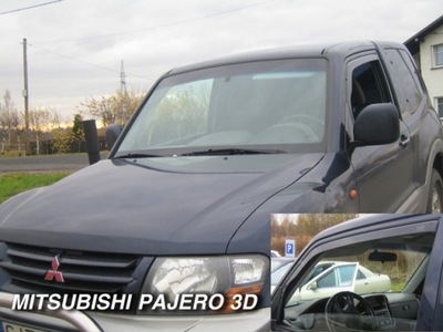 SIDE-WINDOW DEFLECTORS HEKO MITSUBISHI PAJERO 3D 2000-18 2SZTUKI  