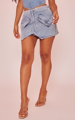 PRETTYLITTLETHING PETITE SPÓDNICA JEANSOWA 32 EGD