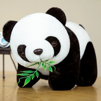 PLUSZAK 20cm Panda zabawki urocza poduszka Panda z z liśćmi bambusa miękka