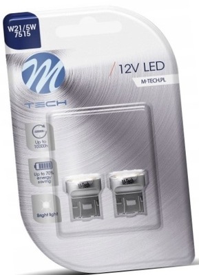 M-TECH LUZ DIODO LUMINOSO LED 12V W21/5W T20 6XSMD2835  