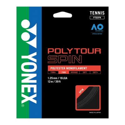 Naciąg tenisowy Yonex Poly Tour Spin 1.25 - black