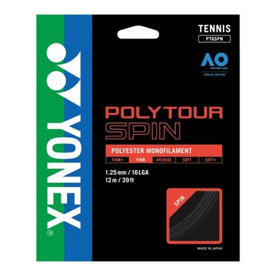 Tenisový výplet Yonex Poly Tour Spin 1.25 - black