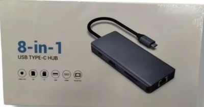 HUB USB C, 8 W 1 ADAPTER DO KONCENTRATORA