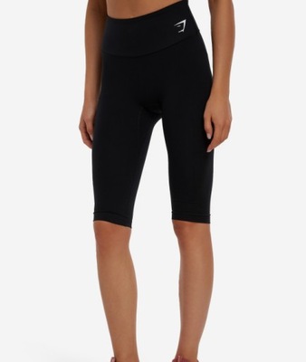 GYMSHARK LEGGINSY CZARNE SPORTOWE LOGO S 1A2E4_C*