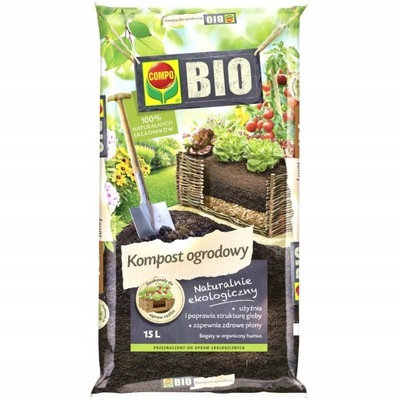 KOMPOST NAWÓZ BIO ORGANICZNY OGRODOWY COMPO UŻYŹNIA ZIEMIĘ DO WARZYW 15L