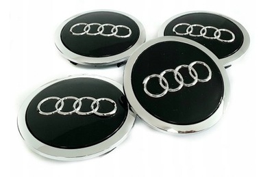 4X КОВПАЧКИ KAPSLE ЗАГЛУШКИ KOŁPACZKI AUDI 69/56 MM ЧОРНІ 4B0601170A