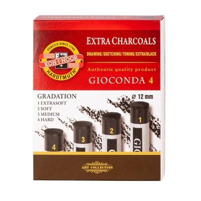 WĘGIEL PRASOWANY KOH-I-NOOR 8694 4 SZT 12 MM