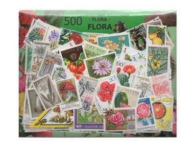Pakiet 500 znaczków pocztowych - FLORA