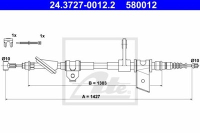 Ate трос тормозная ручного задняя p alfa romeo 166 2.0-3.2 09.98-06.07 фото №1