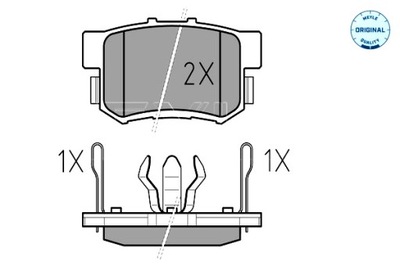 MEYLE ZAPATAS DE FRENADO PARTE TRASERA HONDA ACCORD VIII CIVIC VIII CR-V II CR-V  