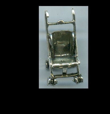 Figurka srebrna -wózek spacerówka , pr. 800