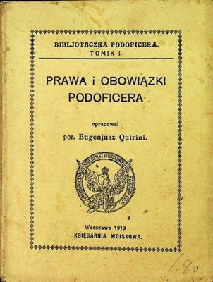 Prawa i obowiązki podoficera 1919 r.