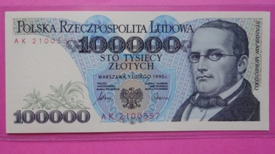 100000 zł 1990 AK nr 2100557,UNC