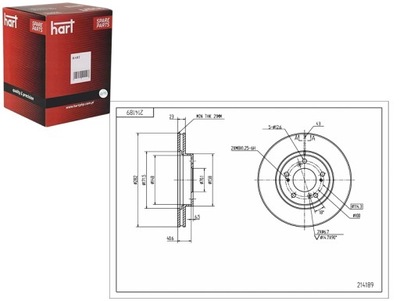 DISCOS DE FRENADO 2SZT. PARTE DELANTERA HONDA CRV 97- 282 23 21 HART  