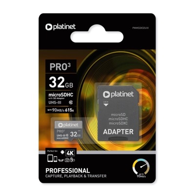 Karta pamięci PLATINET microSDHC 32GB class10 U3 90MB/s