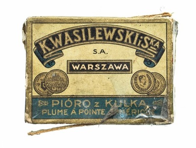 STARE PUDEŁKO PIÓRO Z KULKĄ K. WASILEWSKI WARSZAWA