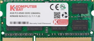 KOMPUTERBAY 4GB RAM DDR3 PC3-8500 1066MHz CL7 1.5V