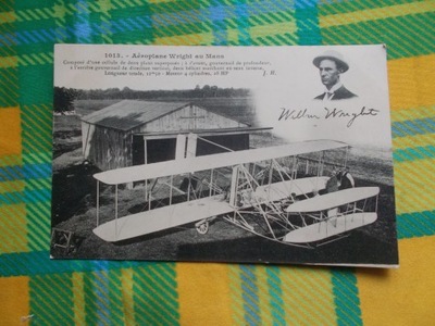 stary samolot aeroplane Wright au Mans