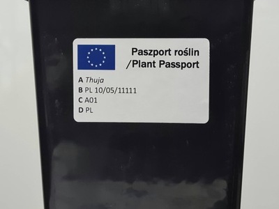 Paszporty roślin 63x38 mm w arkuszach A4 z nadrukiem kolorowym 210 szt.