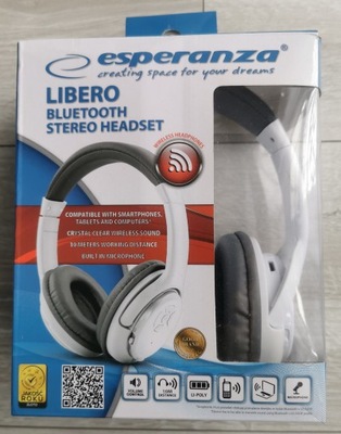 Słuchawki ESPERANZA Bluetooth LIBERO BIAŁE