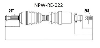 HALF-AXLE PROPULSION RIGHT RENAULT KANGOO 1.5D 1.6 08-  