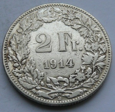 SZWAJCARIA - 2 franki 1914 r. B - srebro Ag