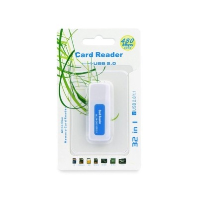 Czytnik kart pamięci Niebieski SDHC/SD / MMC / RS-MMC / Mini-SD(adapter) /