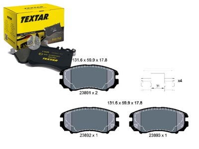 ZAPATAS DE FRENADO KIA PARTE DELANTERA MAGENTIS SPORTAGE 2,0-2  