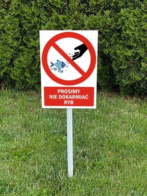 Tabliczka na trawnik - Prosimy nie dokarmiać ryb
