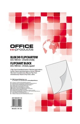 Blok do flipchartów Office Products 65x100cm w kratę