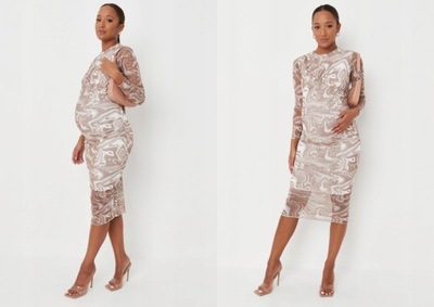 5 MISSGUIDED MATERNITY SIATECZKOWA SUKIENKA MIDI L