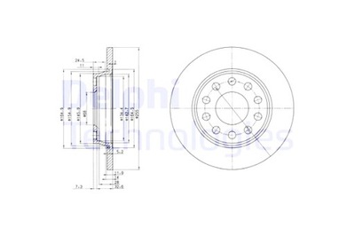 DELPHI DISCS BRAKE 2 PCS. AUDI A4 B5 A4 B6 A4 B7 A4 B8 SEAT EXEO  