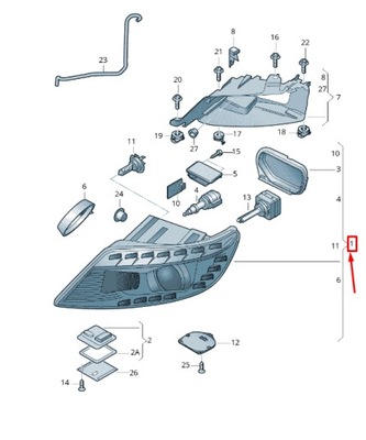 Audi q7 4l передняя часть left фара lhd 4l0941029ac фото №1