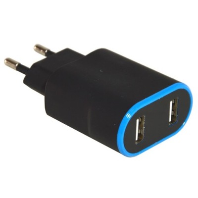 Ładowarka sieciowa podwójna USB x2 2.4A L57 czarna
