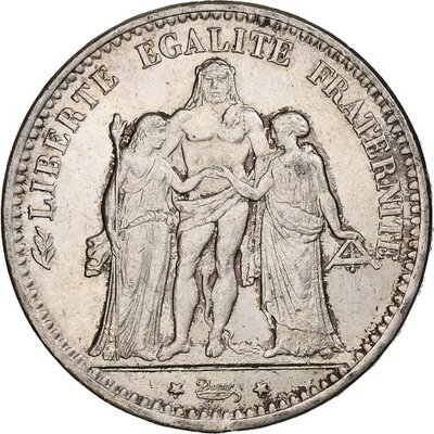 Moneta, Francja, Hercule, 5 Francs, 1876, Paris, A