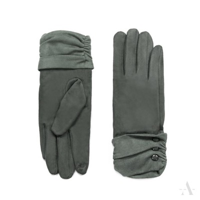 Oliwkowe ciemnozielone zielone ciepłe rękawiczki Mediolan