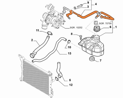 Шланг охлаждение alfa romeo mito punto abarth фото №1