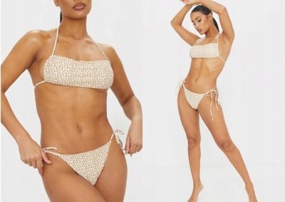 3195f PRETTYLITTLETHING WZORZYSTY DÓŁ OD BIKINI L