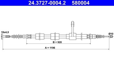 CABLE FRENOS DE MANO ALFA PARTE TRASERA 156 97-05 PR 24.3727-0004.2  