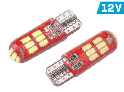 LUZ VISION W5W (T10) 12V 15X 3014 SMD LED, CANBUS, SILICONA OPRAWKA,  