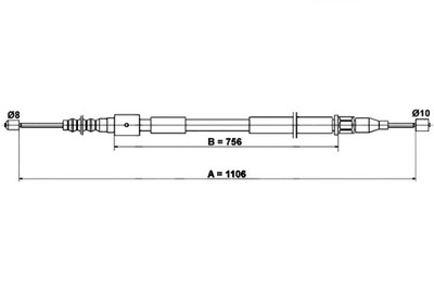 ТРОС ГАЛЬМА РУЧНОГО OPEL CORSA C 1.3D-1.8 09.00